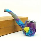 Silicone Smoking Pipe, Classic Vintage Silicone Tobacco Pipes with 9 Hole Glass