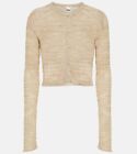 ACNE STUDIOS Kiko semi-sheer linen-blend knitted rib cardigan sweater