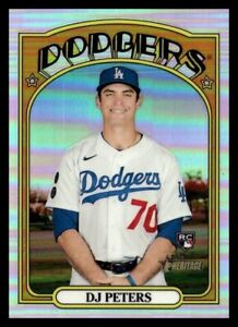2021 Topps Heritage Dj Peters Chrome RC Rookie Numbered 479/572 Dodgers #532