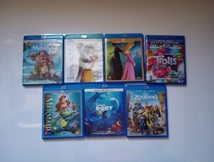 Lot Of 7 Disney/Pixar Movies. DVD Only No Blu-ray. Moana, Trolls, Mermaid, Dory
