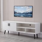 TV Stand with Storage Cabinet and Open Shelf TV Stands for 55 60 65 70 inches TV