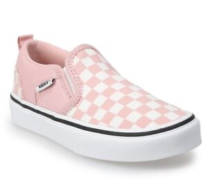 New Adorable Vans Asher Girl's Comfort Shoes Size: 4 Youth Pink Checkerboard