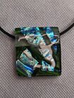 Fused Glass Necklace Pendant ~ Handmade Dichroic Jewelry Signed Glass Art Vord