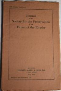 SOCIETY FOR THE PRESERVATION OF THE FAUNA OF EMPIRE Journal 1949. Big Game