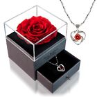 Preserved Rose with Necklace Mothers Day Gift, for Girlfriend or Wife