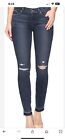 Paige Verdugo Ankle Jeans Blue Dark Wash Skinny Mid-rise Distressed Women's 30