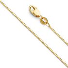 14k REAL Solid Gold 0.9mm Box Link Chain Necklace with Lobster Claw Clasp Gift