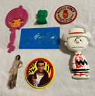 1970s Toys/Stuff Lot of 7 items-Pin, Brush, Stencil, Mirror, Pendant, Toy, Patch