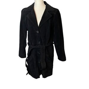 Dennis Basso Leather Jacket Coat size M Black