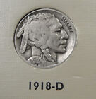 1918-D Buffalo Nickel -  Fine+ / F+  (S-5)