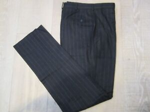 Polo Ralph Lauren Corneliani Italy Gray Flannel Chalk Stripe Trousers 32X36 NWT