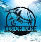 Custom Hammerhead Shark Metal Wall Decor With Led Lights, Shark Metal Sign