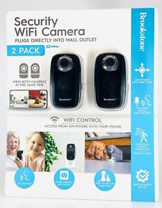 Brookstone 2 Pack HD 1080p Security WiFi Camera Plugs Into Wall Outlet - NEW