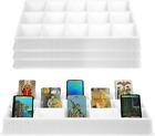 4 Pack Card Sorting Tray - 15 Slot White Sports Game Trading Card Organizer