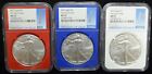 Lot of (3) Graded Silver Eagles NGC Certs- 2020 MS 70 #24JAN028