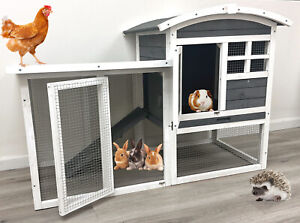 X-Large Double Story Chicken Coop Rabbit Hutch Guinea Pig Cage Cat Kitten Home