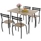 5-Piece Modern Dining Kitchen Dinner Table & 4-Chairs Furniture Set Metal Frame