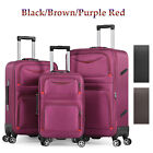 3PCS Softside Luggage w/Lock Spinner Wheel Lightweight Expandable 20''/24