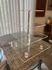 Hayley Cherie 4-Tier Square Cupcake Stand - Acrylic Tiered Cake Stand - Dessert