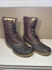 LL Bean Pebbled  Leather Boots  Sherpa Lined Waterproof Winter Hunting Mens 9 M
