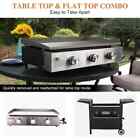 BBQ Grill Flat Top Gas Griddle Grills With Lid 3-Burner Propane Outdoor Cooking