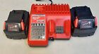 Milwaukee M12/M18 Charger + (2) 5.0Ah Batteries