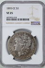 1893-CC $1 Morgan Silver Dollar VF25 NGC 6870925-018