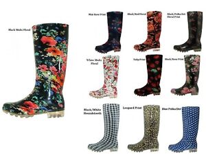 Women's  Rain Boots Rubber unlined Sizes 5 6 7 8 9 10 11