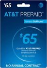 AT&T - AT&T Prepaid $65 Refill Top-Up Prepaid Card , AIR TIME  PIN / RECHARGE