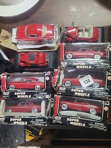 8pc lot diecast 1:43 Super Wheels Motor Max red cars/vehicles NEW