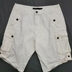 RocaWear Shorts Mens Size 40 Cargo 100% Cotton Roll Tab High Rise Rip Stop White
