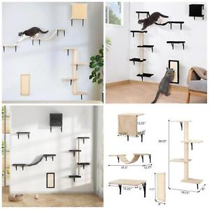 5 Pcs Wall Mounted Cat Climber Set Floating Cat Shelves & Perches Cat Furniture