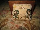 Primitive tiny Sampler Pillow~1872 Sun Shines on the House ~Trees~Early Quilt~