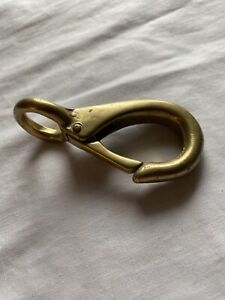 Vintage-3.75” Brass Snap Hook Clips Sailboat Nautical