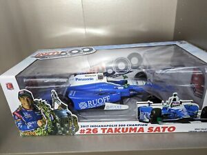 2017 Takuma Sato Indianapolis 500 Winner signed by Driver & Owner- 1/18 Scale
