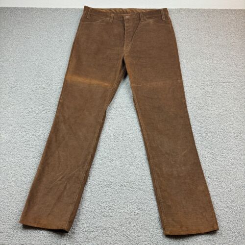 Vintage Levis 519 Jeans Mens 38X32 (36X32) Brown Corduroy Straight 80S Made USA