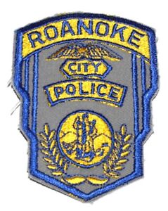 ROANOKE - CITY POLICE - VIRGINIA Police Patch STATE SEAL VINTAGE OLD MESH 4.25