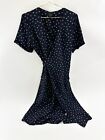Anthropologie Lumiere Dress Women’s M Medium Blue Clover Print Wrap