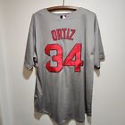 Majestic Authentic MLB Mens Grey Boston Red Sox David Ortiz Jersey Size XXL