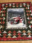 Handmade Christmas Red Truck Couch Quilt