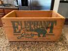 Vintage Elephant Brand Java Wood Box Crate Advertising Coffee FREE SHIPPING