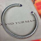 David Yurman Cable Classic Bracelet Amethyst Diamonds Sterling Silver 5mm