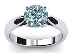 3.03 Ct Vvs1, Round Ice Blue White Moissanite Diamond Solitaire Ring 925 Silver