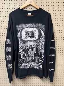 Napalm Death Shirt Size 2XL Anvil Cotton Death Metal Black Long Sleeve Erache