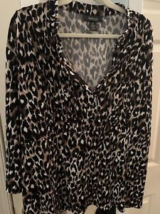 Style & co. Women’s Leopard Top Blouse Shirt Plus Size 2X Clothing