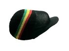 XL Dreadlocks Rasta Mesh Hair Net Hat Black Jamaica Tam Stripped Knitted Dread