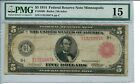 FR 840b 1914 $5 Minneapolis Federal Reserve Note 15 Choice Fine