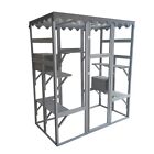 Outdoor Cat House Enclosure Big Catio Wooden Large Cage Pet with Platforms