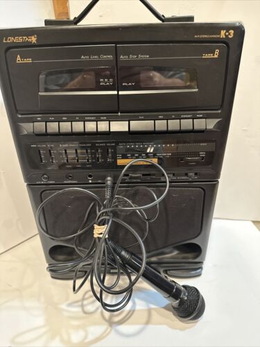 Lonestar Singelodeon Karaoke Machine And Dual Cassette Player, FM Radio- Tested