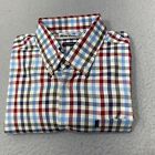 Barbour Shirt Mens Large Blue Gingham Pocket Sport Check Button English Casual